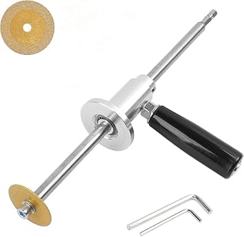 PVC Pipe Cutter Tool for Drill-Internal/Inside Pipe Cutting, 3rd Generation Pipe Cutter Tool with Diamond Grit Cutting Wheel and Handle 7 Inch Adjustable Cutting Depth