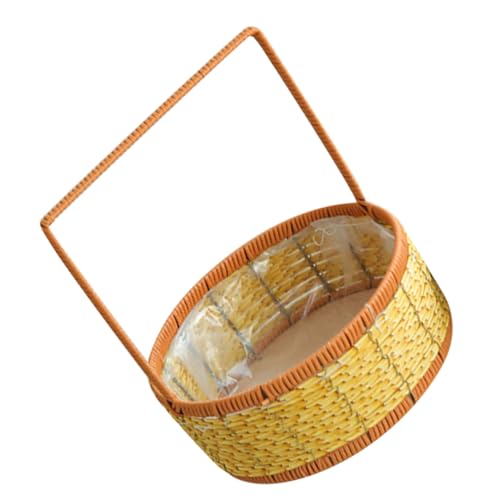 COLLBATH Cesta De Almacenamiento Bandeja Decorativa Cesta De Mimbre Compartimientos De Almacenaje Cesta De Verduras Contenedor De Bocadillos Cesta De Picnic Tejida El Plastico Reutilizable