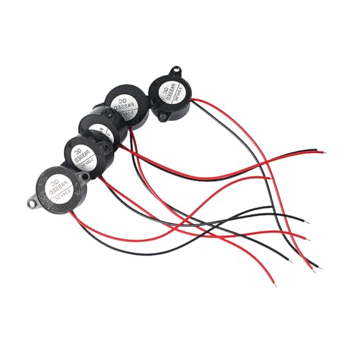 OAJABBGE 5 Piezas De Alarma Zumbadores Potencia 85 Frecuencia 2 KHz ± 500 Hz Adecuado para Sistemas Eléctricos Automotrices Uso Industrial Zumbador Bajo Consumo Energía