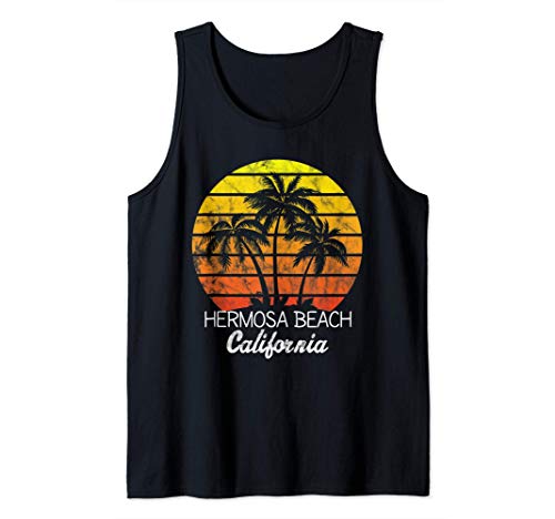 Hermosa Beach California Retro Sunset Beach Lover Camiseta sin Mangas