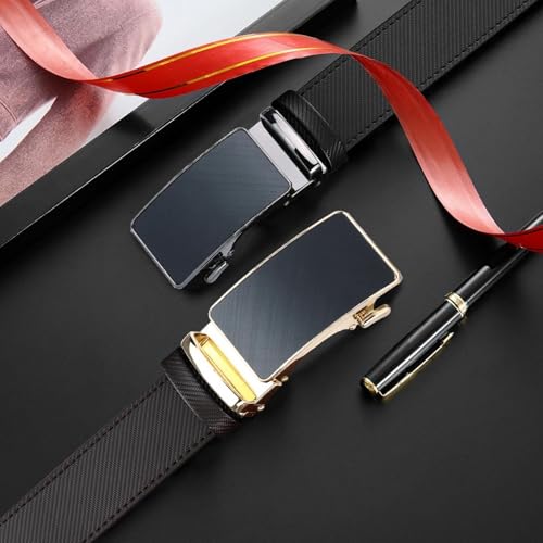 Luxury Men's Genuine Leather Belt - Metal Automatic Alloy Buckle & Fashion Ratchet Design4