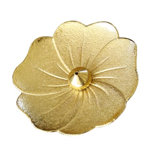 Ciieeo 金色荷葉浮彫銅製線香立て おしゃれな葉形インセンストレイ ホームアロマテラピー用 インテリア装飾 贈り物に