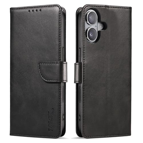 Étui en cuir vintage pour iPhone 17 avec porte-cartes et clapet magnétique