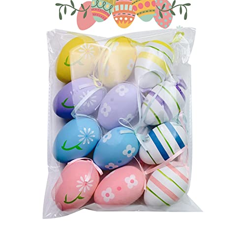 Páscoa para pendurar na árvore | 12 Pacote Decorações para Árvores Páscoa,Artesanato DIY, Festa Prim