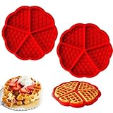 2 Stück Waffelform Für Airfryer,Silikon Waffelform Airfryer,Waffelform Silikon, 5 Mulden AntihaftSilikon Muffinformen,WiederverwendbareSilikon Waffelform,Waffeln Formkuchenform Für Waffeln,Backen,Mu
