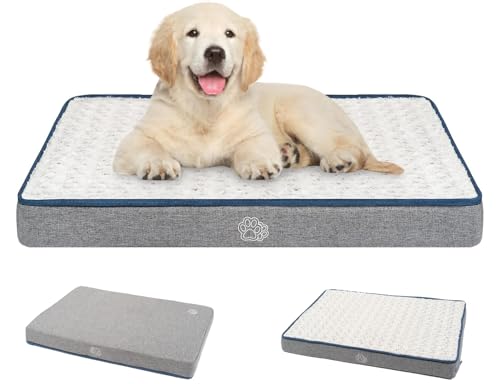 EMPSIGN Reversible Cool and Warm Dog Bed for 30in Crate, Pet Beds with Washable and Removable Cover, Dog Crate Bed Sleeping Mats, Grey - Thumbnail 3