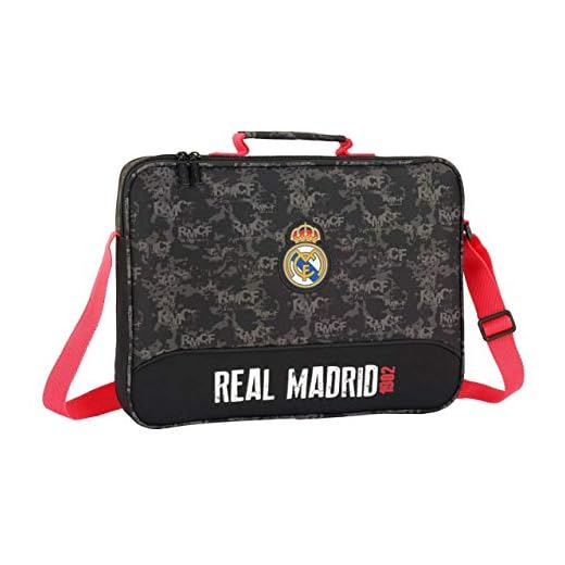 Safta Real Madrid - Cartera Extraescolares, Negro, 38 cm