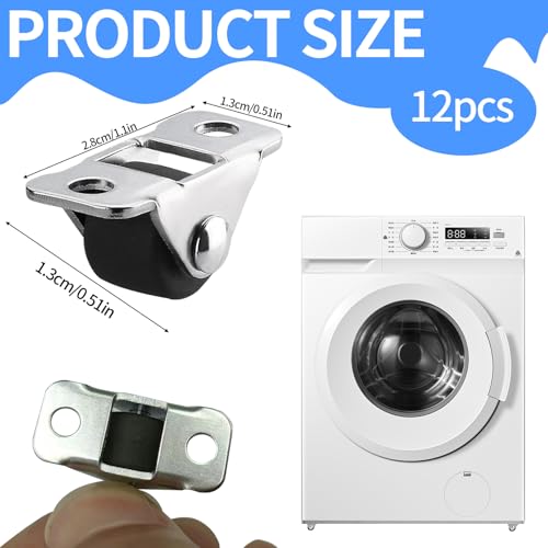 12Pcs Mini Roues de roulette, roues en caoutchouc de 1/2 pouce Roulettes à profil bas pour meubles avec plateau en acier Silent Roue fixe pour petits appareils Paniers Bagage