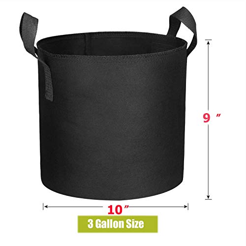 Cavisoo 24-Pack 3 Gallon Grow Bags, Heavy Duty Thickened Non-Woven Plant Fabric Pots With Reinforced Handles #TOP1