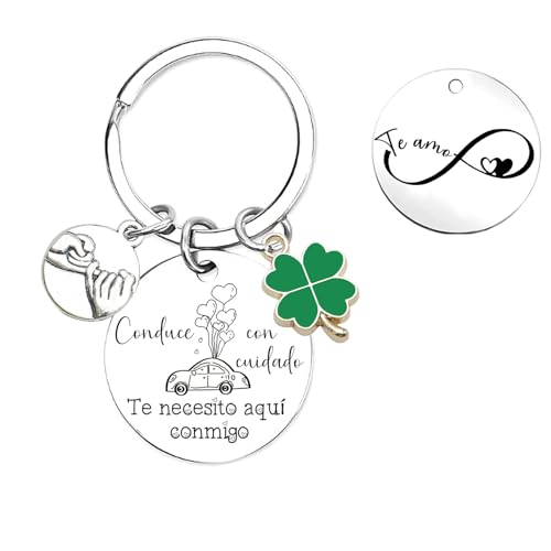 YUANSI Presente para carro porta-chaves conduz com cuidado, presente marido/esposa paraumble/motorista, aniversário casal presente de dia dos namorados para casal adequado para marido namorado