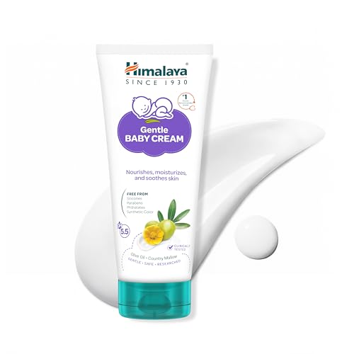 Image of Himalaya Gentle Baby Cream 100ml with Olive Oil, Giloy & Licorice | pH 5.5 | No. 1 Doctor Recommended Baby Cream | Hypoallergenic | Nourishing Baby Face Cream & Moisturizer for All Skin Types