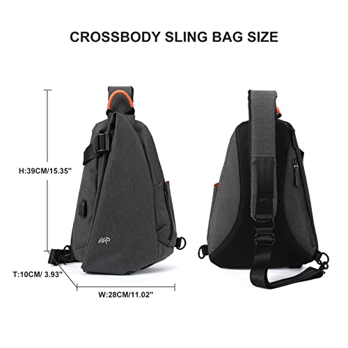 Sunmop Anti-Theft Waterproof Crossbody Sling Bag For Men Women,Small Backpack One Shoulder Bag,Chest Bag Sling Backpack With Usb Charger For Hiking Walking Travel Cycling #TOP2