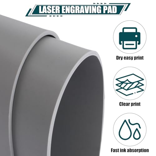APACALI 6 Stück Stempelgummi für Laser 3 MM, 30x30CM Stempel Gummi zum Lasern, Lasergummi Stempelblatt für Lasergravur, Graue Weiche Unterlage für Tinte, Handgefertigte Bastelblöcke