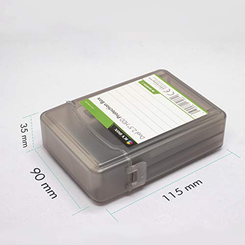 ICY BOX 3er Set Dual Festplatten Box für 2,5 Zoll HDD/SSD zum Schutz oder Aufbewahrung, stapelbar, Beschriftung, Hardcase Hülle, mehrfarbig, IB-AC6025-3 – Bild 7