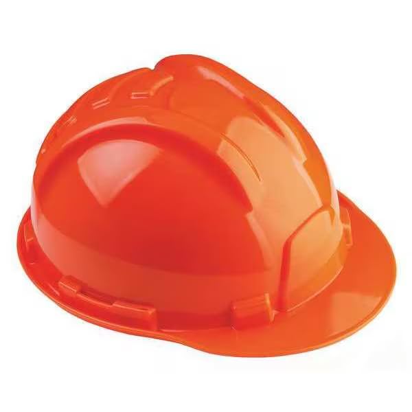 Hard Hat, Polyethylene, 6 Point Ratchet, Type 1, Class E, Hi-Vis Orange, Mfr: 100-62000-A