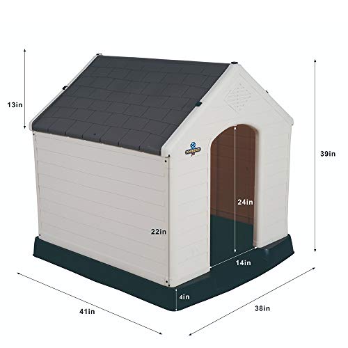 Confidence Pet XL Waterproof Plastic Dog Kennel Outdoor House Extra Large Brown - Image 3