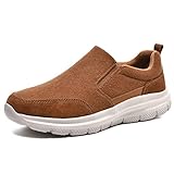 COMFORTABLE UPPER:Suede plus plush cloth upper for these mens trainers features breathable,soft handle and wear resistance which provides a comfortable and dry environment for your feet. BREATHABLE INSOLE:The casual sneakers use lightweight, responsi...