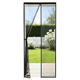 Sekey Moustiquaire magnétique, pour porte de balcon   80 x 205 cm   Noir