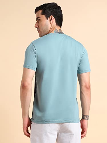 Image of Dennis Lingo Men's Cotton Slim Fit Solid T-Shirt (Round Neck)
