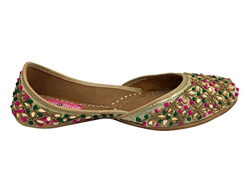 Multicoloured Embroidered Handmade Women Ballet Shoes Mojari Sandel Juti Khussa Shoe3