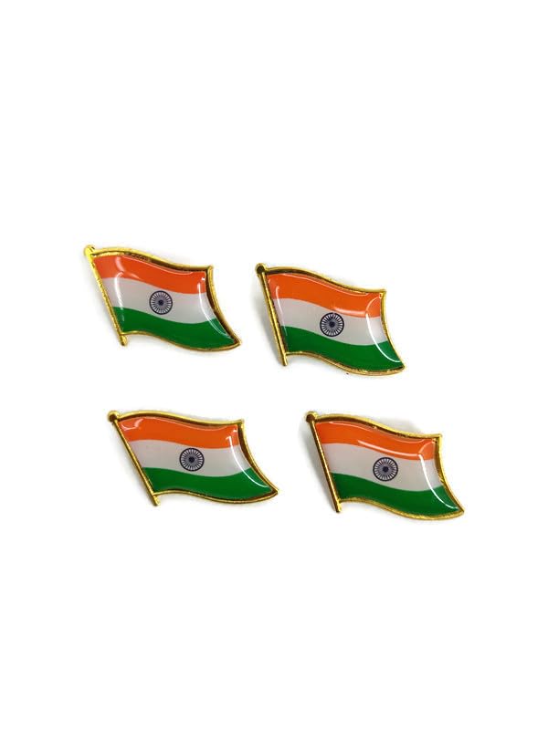Indian National Flag Lapel Pin Badge – Tiranga Flying Flag Brooch for Men & Women | Brass Metal India Flag Badge for Saree, Blazer | Independence Day & Republic Day-image-5