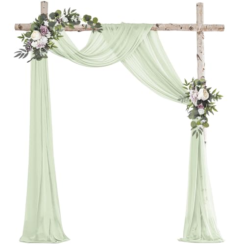 Ghope Cortina de Arco de Boda Transparente - Decoración para Fotografía, Fiesta, Ceremonia - Tul Transversal para Fondo