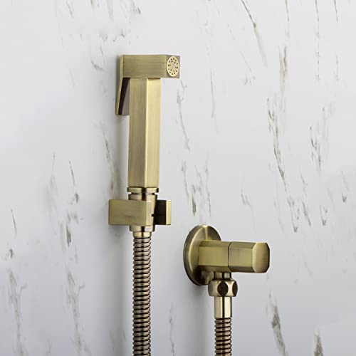 Kit pulvérisateur de bidet vert patine pour salle de bain rétro