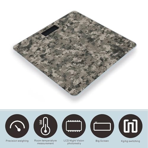 Báscula Digital de Baño Camuflaje con Pantalla LCD miniatura 3
