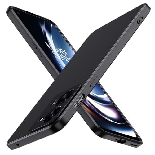 ivoler Noir Mat Coque pour OnePlus Nord 2T avec Protection Caméra, Ultra Mince Étui de Protection en Silicone Antichoc, Souple TPU Anti-Rayures Bumper Housse