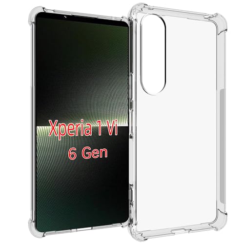 USTIYA Case for Sony Xperia 1 Vi 6 Gen Clear TPU Four Corners Military-Grade Protection Cover Transparent Soft funda