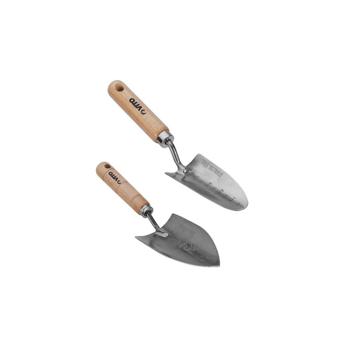 VITO - Kit 9 attrezzi da giardino manico in legno inox e ferro battuto a mano attrezzi da giardino