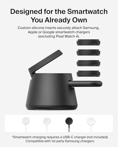 Image of Belkin Qi2.2 25W Magnetic Wireless Charging Station, 3 in 1 Samsung Charger