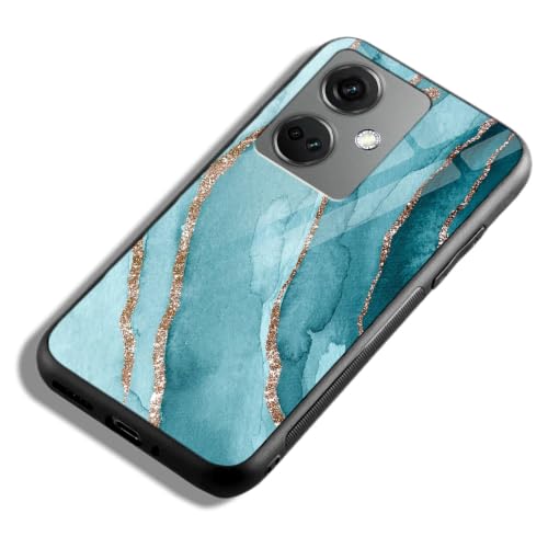 Image of COLORflow Back Cover Compatible with OnePlus Nord CE 3 5G | Blue Marble Golden Stripes | Shockproof TPU Bumper Cover with Camera Protection Back Cover Compatible with OnePlus Nord CE 3 5G