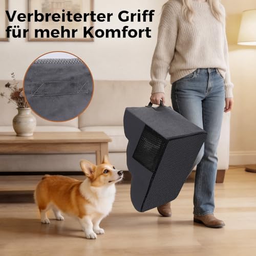 HEVOL Hundetreppe für kleine Hunde, 3 Stufen, 40 cm, rutschfest