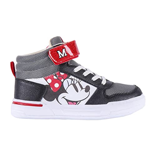 Baskets montantes Minnie Mouse fille chaussure sport haute toile