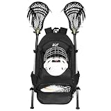 WOLT Lacrosse Tasche - Extra großer Lacrosse-Rucksack für alle Lacrosse-Ausrüstung, zwei Lacrosse-Stick-Halter und separates Stollenfach Feldhockey-Tasche