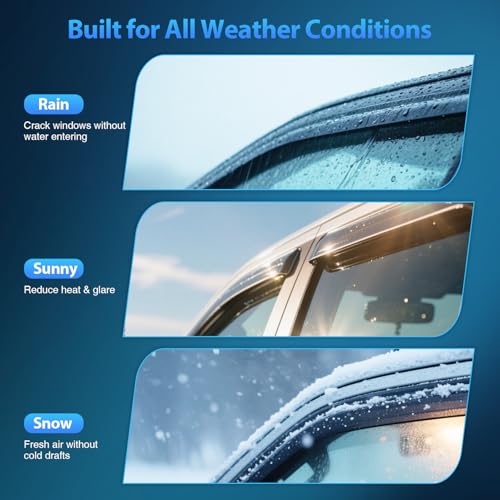 Image of Nilight Tape-On Rain Guards for GMC Acadia 2007-2016, 4PCS