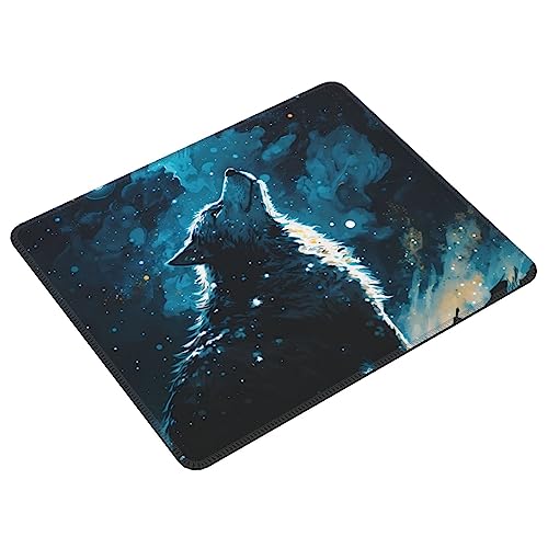 Wolf Mouse Pad, Non-Slip Rubber Base Gaming Mousepad Mouse Pad With Stitched Edge, Office Mouse Pads For Women Men Computer Laptop, 12" X 10" #TOP1