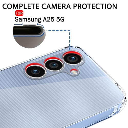 Image of TheGiftKart Back Cover Soft Case for Samsung Galaxy A25 5G | Best Camera Protection | Inbuilt Dust Plugs & Anti-Slip Grip | Ultra Clear Slim Back Cover Case for Samsung A25 5G (Silicone, Transparent)