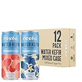 Nexba Kefir Drink Variety Pack, Includes 6 x Strawberry Peach & 6 x Blueberry Vanilla Kefir Sleek Cans, All Natural, Sugar Free & Healthy Fruit‑Powered Probiotic Beverage, 330 ml (Pack of 12)