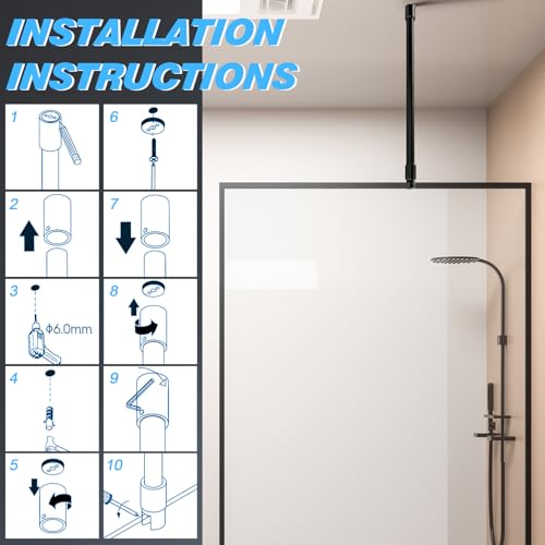 Barre de stabilisation en acier inoxydable 304 pour paroi de douche fixe 56,4 cm