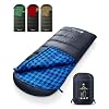 Cotton Flannel XXL Winter Sleeping Bags for Adults Big and Tall,Cold Weather 90×39 Inch Camping Sleep Bag,Waterproof Machine Washable 4 Season Outdoor Camping Gear,2-Way Zipper