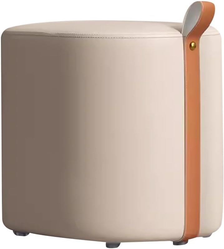 Light Luxury Makeup Stool Dresser for Girls Bedroom and Living Room Shoe Bench Foot Stool with Small Square Design Short and Stylish Khaki Color