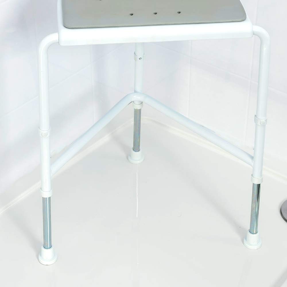 NRS Healthcare NRS N05382 - Taburete de ducha, color blanco y gris