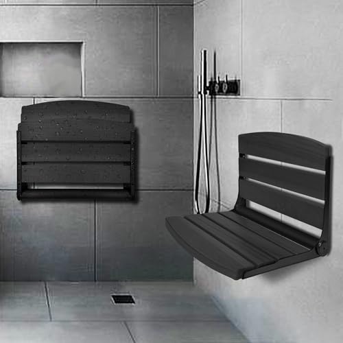 image for koretech Folding Shower Seat Wall Mounted,17.5''x13''x11'' Foldable Sh