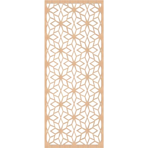 Image of 23 3 /8 inchW x 59 3 /8 inchH x 3 /8 inchT Lake Decorative Fretwork Wood Wall Panels, Hickory