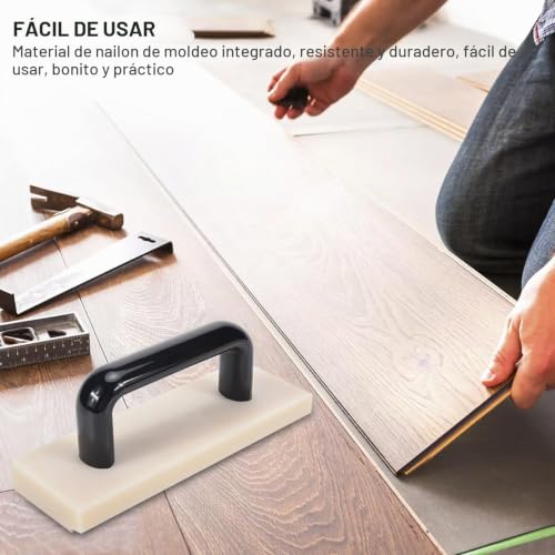 Miniatura 3 de Bloque Impacto Laminado De Nylon De 200 Mm, Con Mango Grande Y Cómodo Y Tornillos Incorporados, Bloque De Impacto Para Pisos De Vinilo Que No Daña El Piso, Herramienta Para Pisos Laminados Blanco