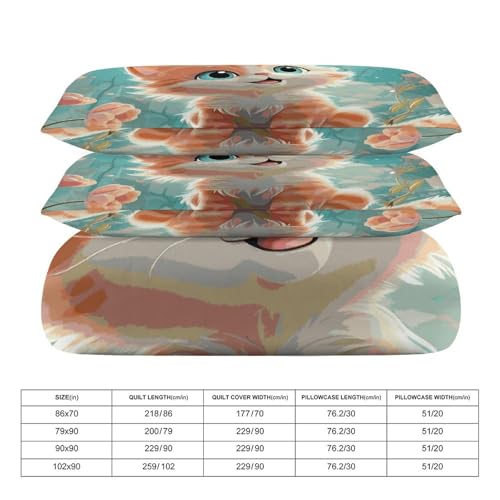 Parure de lit motif chats mignons housse de couette grand lit pour nuits douces - 3