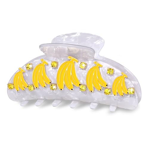 PHALIN Fruit Hair Clips for Women Jeweled Banana Hair Claw Clips 4.6 Inch Big Acetate Hairgrip Summer Beach Accessories Outfits Gifts (Pattern D)