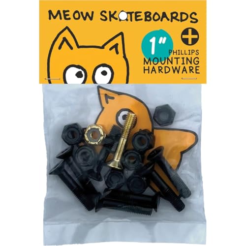 Meow Skateboards Phillips Black/Yellow Skateboard Hardware Set - 1